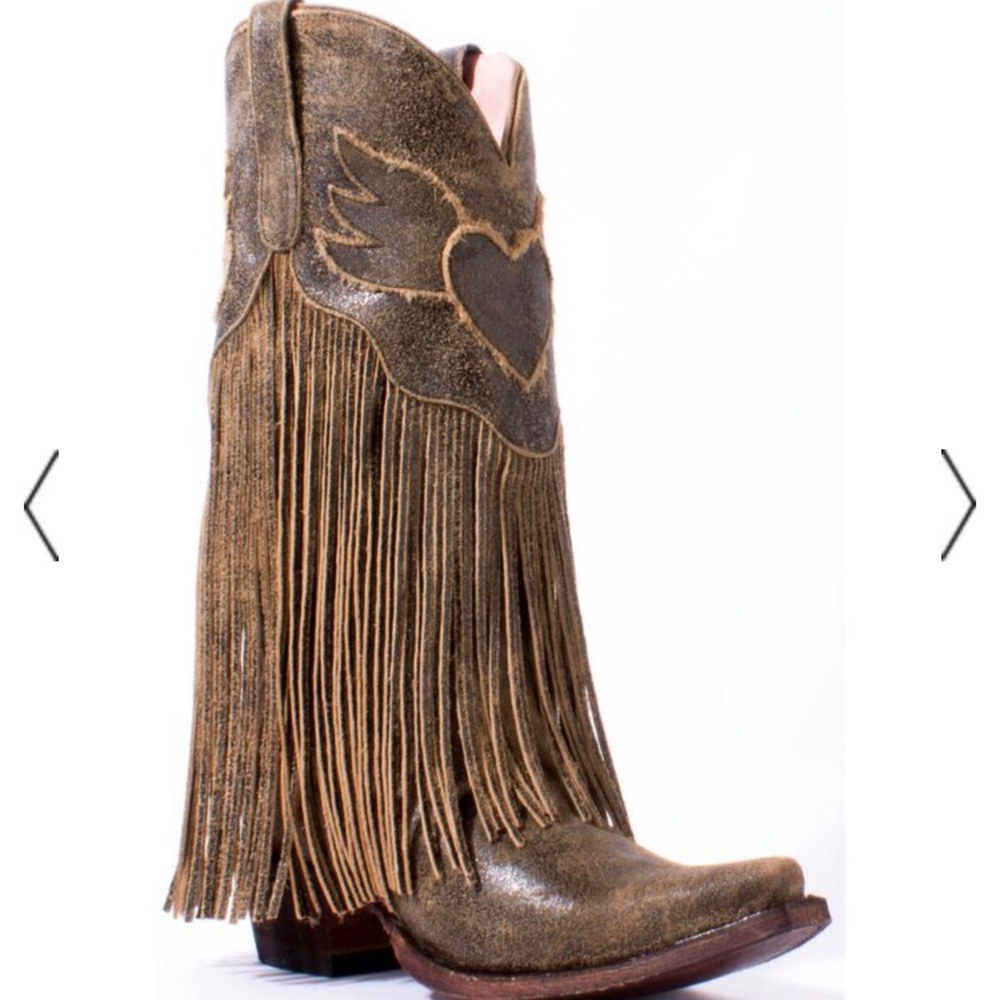 Junk Gypsy Fringe Tan/Grey Boots.